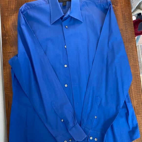 Sold - 🚨3/$15🚨Express blue L, Neck 16-16 1/2, long sleeve dress shirt - Picture 3 of 3